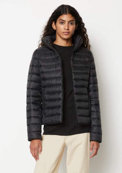 Reliable Jackets Black Quilted Jacket Fitted With A Water-Resistant Outer Surface Women
