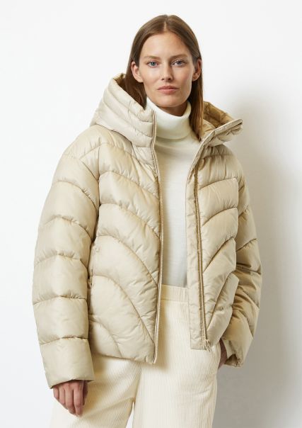 Easy Jackets Women Jonesboro Cream Dfc Quilted Jacket Relaxed From Recycled Materials