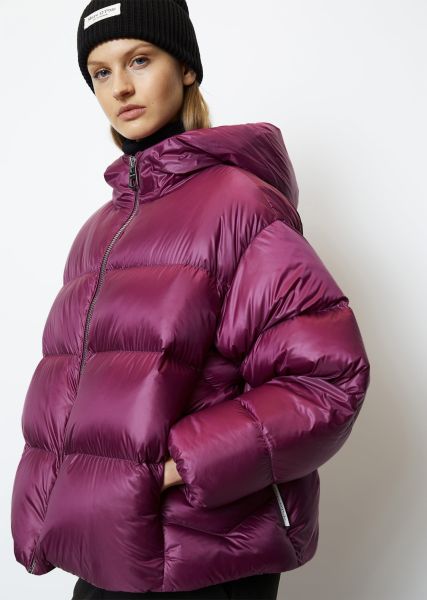 Jackets Resilient Down Jacket Relaxed Made From Recycled Shiny Nylon Women Juicy Berry