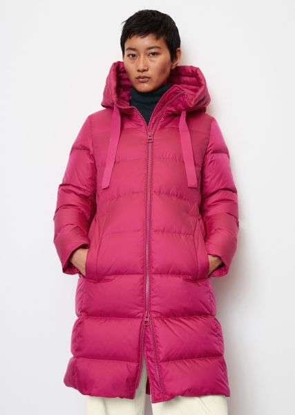 Jackets Buffer Hooded Down Coat Regular With A Water-Resistant Outer Surface Vibrant Pink Streamlined Women