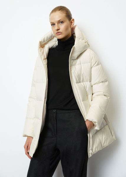 Online Jackets Women Puffer Down Jacket Regular From Recycled Materials Creamy White