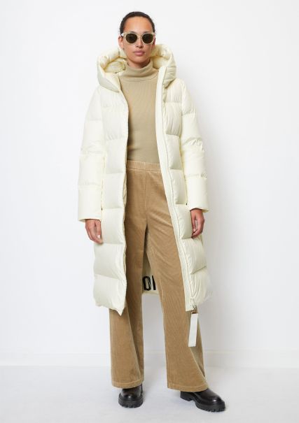 Women Creamy White Jackets Puffer Down Coat Regular From Recycled Materials Classic
