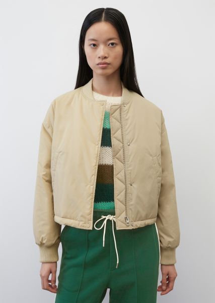 Cropped Padded Puffer Bomber Jacket With A Water-Resistant Outer Surface Loose Sand Women Effective Jackets