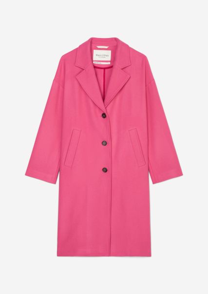 Rose Pink Coats Women Innovative Wool Coat Relaxed From Italian Wool Mix