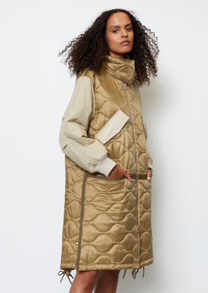 Coats Mo'p X Chevignon Hooded Parka Made Of Recycled Nylon Women Contemporary Stone Hearth