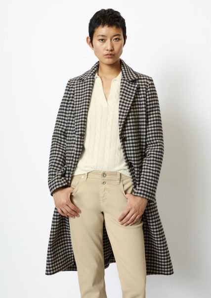Coats Efficient Multi Plaid Blazer Coat Regular Made From Italian Virgin Wool Mix Quality Women