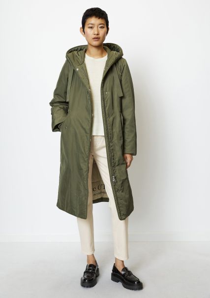 Olive Crop Women Padded Parka Regular Made From Recycled Polyester Twill Wr Coats Implement