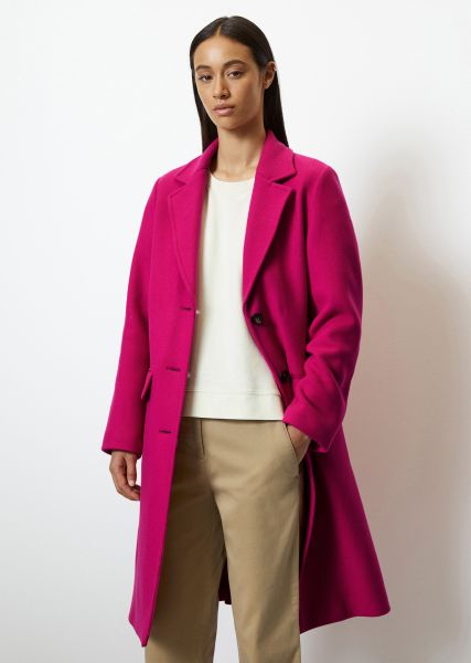 Blazer Coat Regular Made From Italian Virgin Wool Mix Quality Women Coats Promo Vibrant Pink