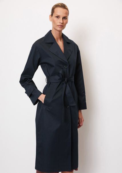 Deep Blue Sea Sustainable Women Trench Coat With Belt, Regular Fit With A Water-Resistant Outer Surface Coats