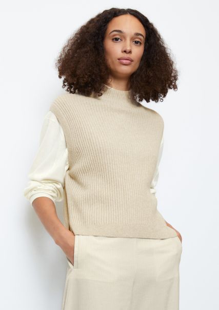 Slipover Loose Made From Soft Virgin Wool Mix Jonesboro Cream Budget-Friendly Women Knitted Pullover