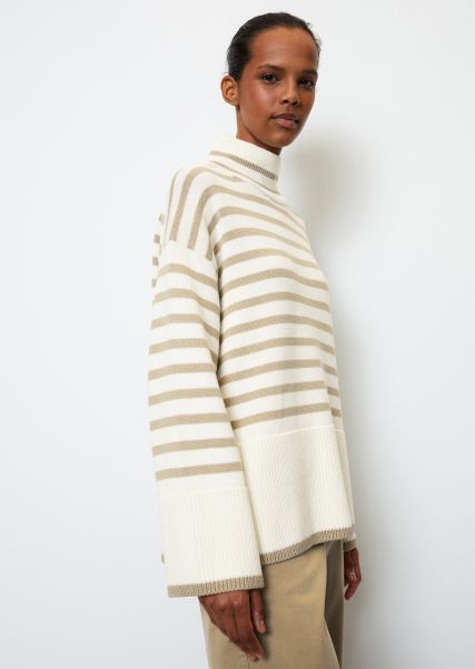 Knitted Pullover Creative Women Multi/Jonesboro Cream Oversize Knit Sweater With Stripe Design