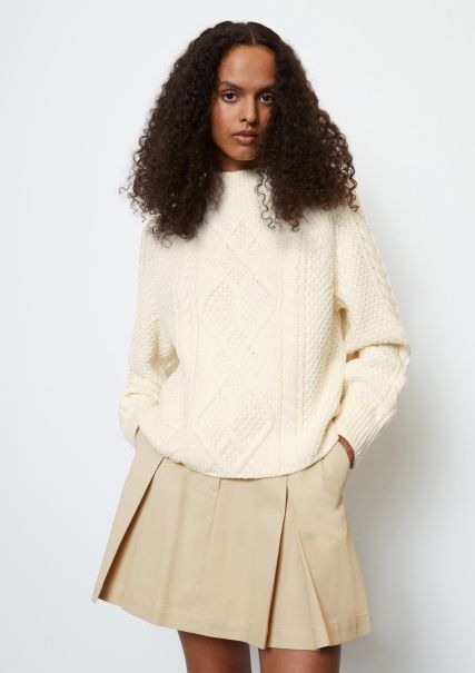 Knitted Pullover Women Mo'p X Chevignon Oversize Knit Sweater Virgin Wool Mix Generate Creamy White