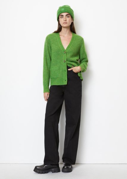 Green House Cardigans Women V-Neck Cardigan Loose With Baby Alpaca Wool Sale