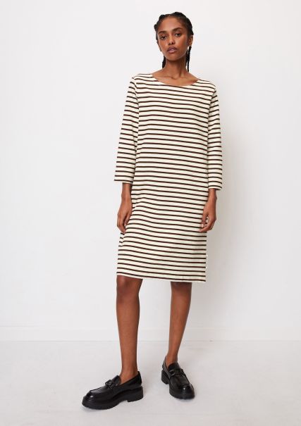 Multi/ Crimson Brown Dresses Striped Jersey Dress In A Loose Fit From Organic Cotton Spacious Women
