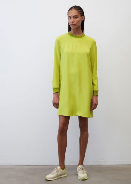 Short A-Line Dress In Pure Viscose Dresses Women Discount Lime Green