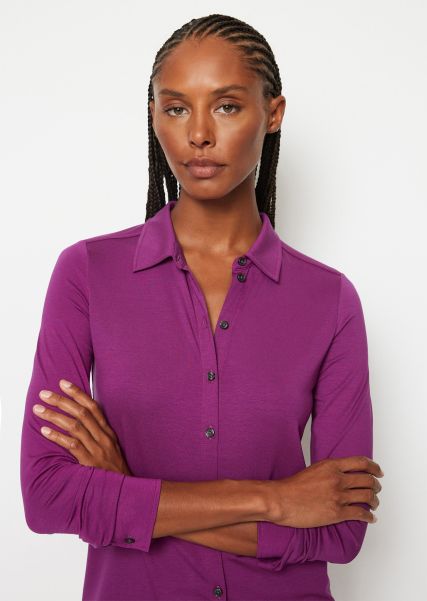 Blouses Women Implement Jersey Blouse Regular From Lenzing™ Ecovero™ Juicy Berry