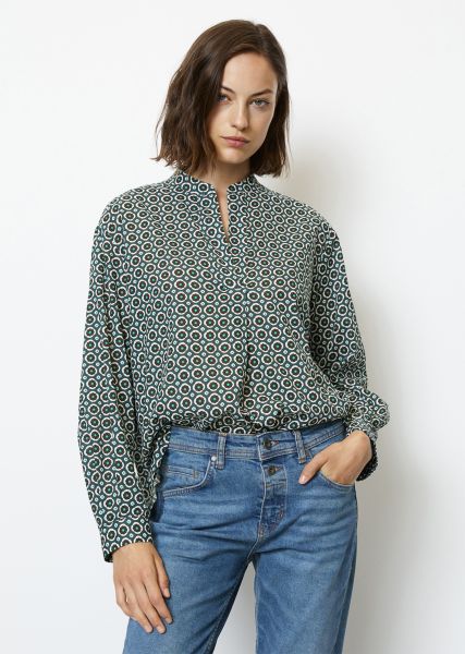 Blouses Cheap Multi Long Sleeve Blouse With An All-Over Print, Regular Fit In Voile Fabric With A Silky Touch Women