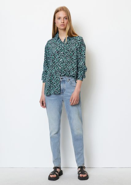 Blouses Multi/Fresco Blue Patterned Long Sleeve Blouse In A Loose Fit Made Of Ecovero™ From Lenzing™ Buy Women