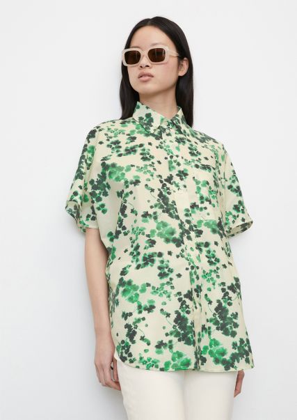 Blouses Multi Durable Wide Blouse In The Style Of A Cape In Paper Touch Poplin Women
