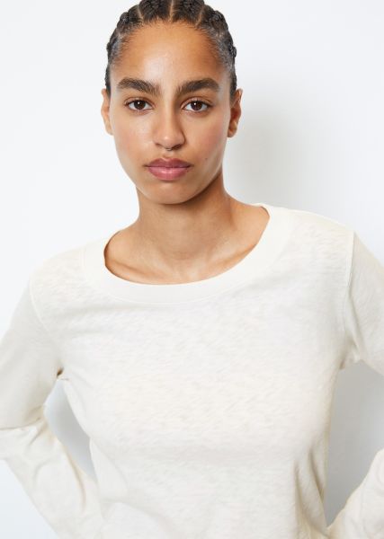 Egg White Round Neck Longsleeve From Organic Cotton Women T-Shirts High-Performance