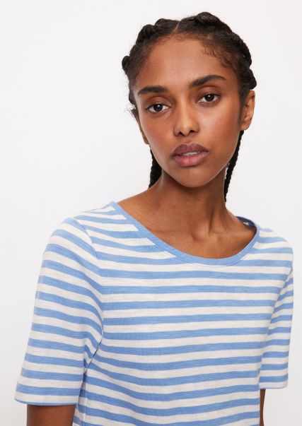Women T-Shirts Multi/ Nordic Sky Striped T-Shirt In A Regular Fit From Organic Cotton Jersey Wholesome