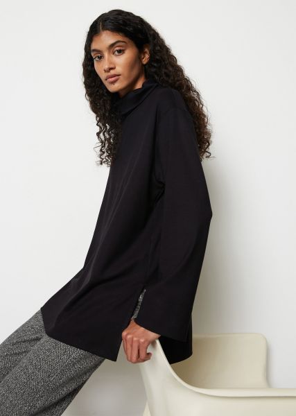 Turtleneck Sweatshirt Relaxed Made Of Tencel™ Modal Black Cheap Women Sweaters