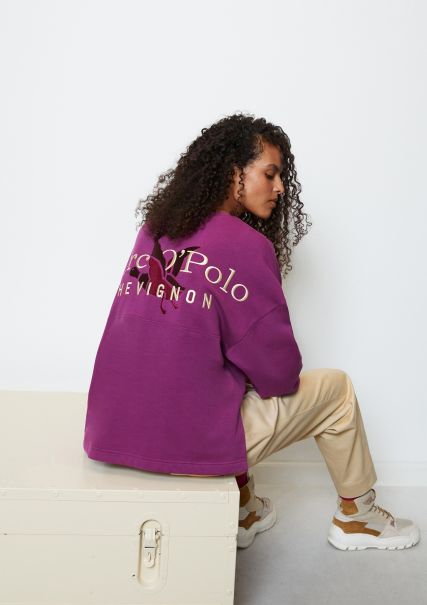 Women Mo'p X Chevignon Sweatshirt Relaxed With Logo Embroidery On The Back Sweaters Juicy Berry Coupon