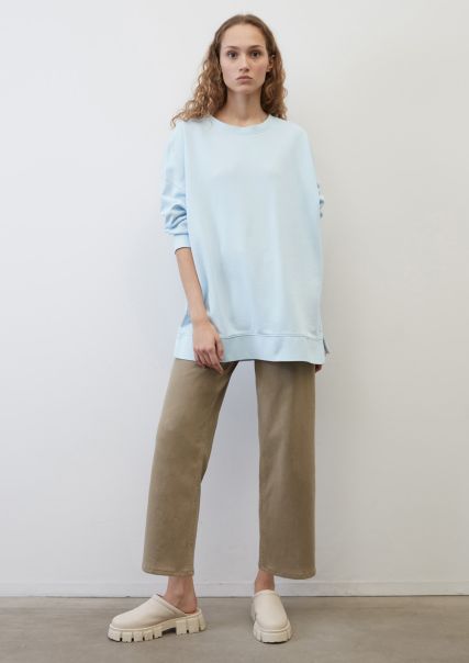 Wholesome Women Spring Sky Sweaters Oversized Sweatshirt With Slits At The Side Seams From Organic Cotton