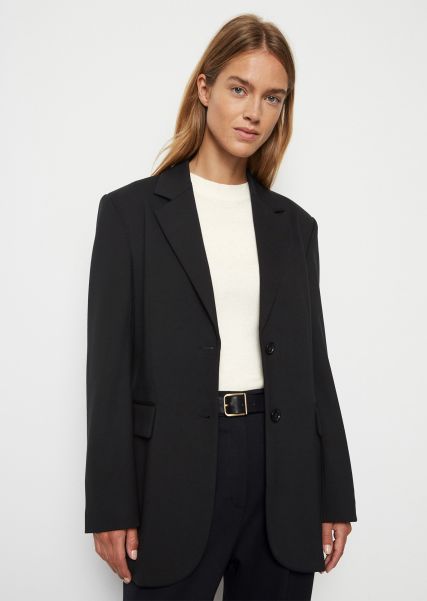 Women Blazer Black Top Jersey Blazer Straight From Interlock Quality