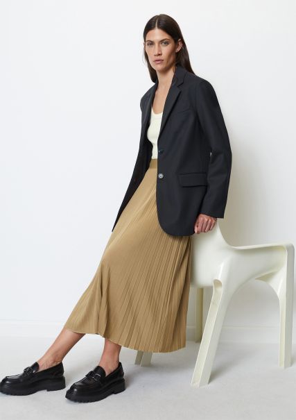 Women Cozy Oversized Blazer With A Back Vent In A Stretchy Blend Of Organic Cotton And Viscose Deep Blue Sea Blazer