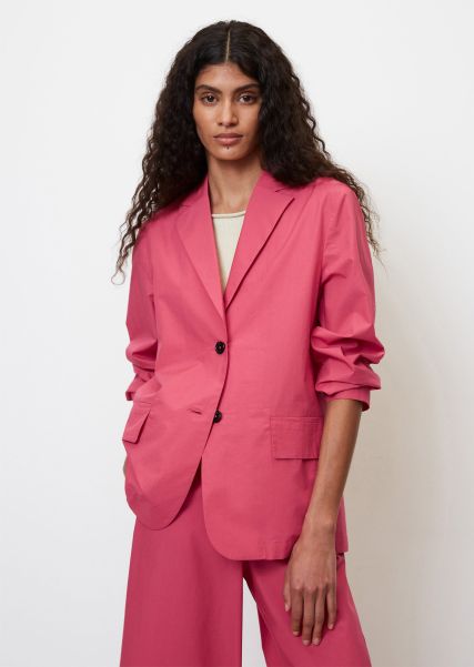 Premium Lightweight Blazer, Unlined Made Of Lightweight Cotton Poplin Blazer Dahlia Pink Women