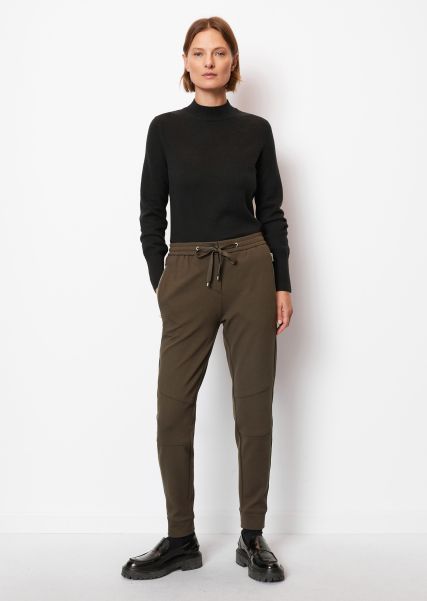 Shaded Brown Refined Trousers Jersey Jogg Pants From Cavalry-Twill Women