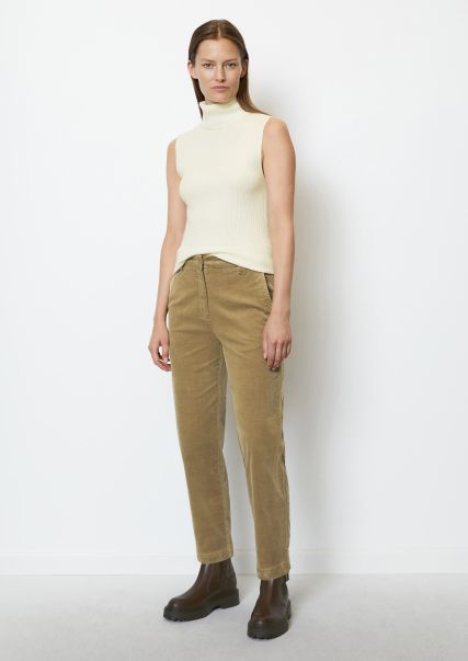 Stone Hearth Corduroy Pants Tapered In O-Shape Trousers Women Enrich