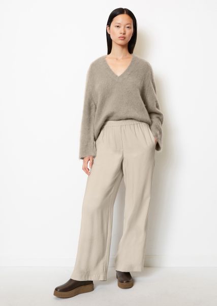 Trousers Flash Sale Chalky Mauve Wide Leg Pants With Elastic Waistband From Lenzing™ Ecovero™ Women