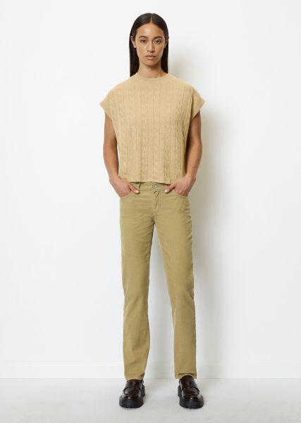 Trousers Corduroy Trousers Model Alby Straight Made Of Stretchy Organic Cotton Stone Hearth Premium Women