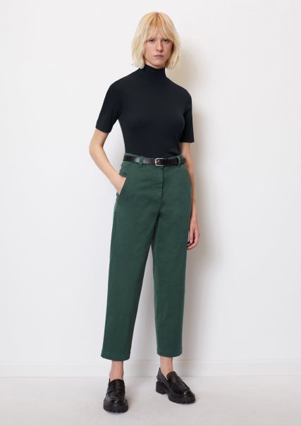 User-Friendly Night Pine Trousers Women Chino Style Straight Fit Pants Made From Organic Cotton Stretch Twill