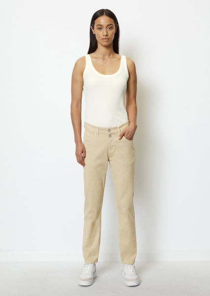 Trousers Theda Cropped Boyfriend Trousers Made Of Stretchy Organic Cotton Special Women Jonesboro Cream