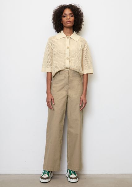 Wide Leg Pants In A Stretchy Blend Of Organic Cotton And Hemp Trousers Dusty Earth Sturdy Women