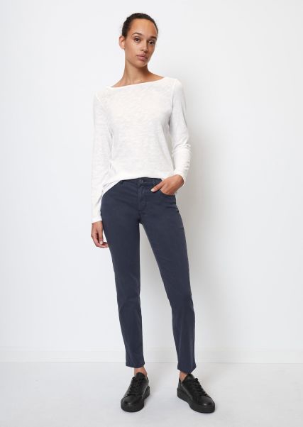 Trousers Trousers Lulea Slim Model Made Of Lyocell Mix Women Practical Midnight Blue