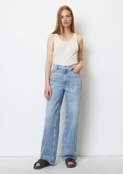 Tomma Wide Leg High Waist Jeans Made Of Lightweight, Flowing Organic Cotton Women Jeans Savings Multi/Worn Out Vintage Light B