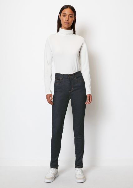 Women Jeans Model Skara High Skinny From Organic Cotton Stretch Dark Raw Wash Jeans Advance