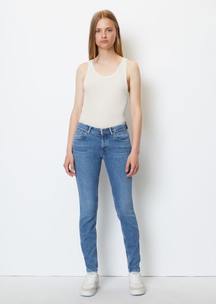 Women Tailored Multi/Tinted Light Blue Jeans Model Alva Slim Made From Organic Cotton Mix Stretch Jeans