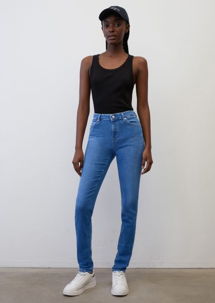 Multi/Mid Cobalt Blue Jeans Jeans Model Kaj Skinny High Waist Made From Stretchy Organic Cotton Mix Time-Limited Discount Women