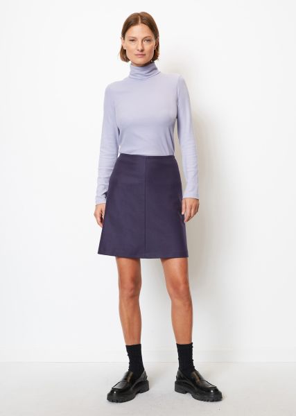 Skirts Flared Mini Skirt Virgin Wool Mix Intuitive Deep Aubergine Women