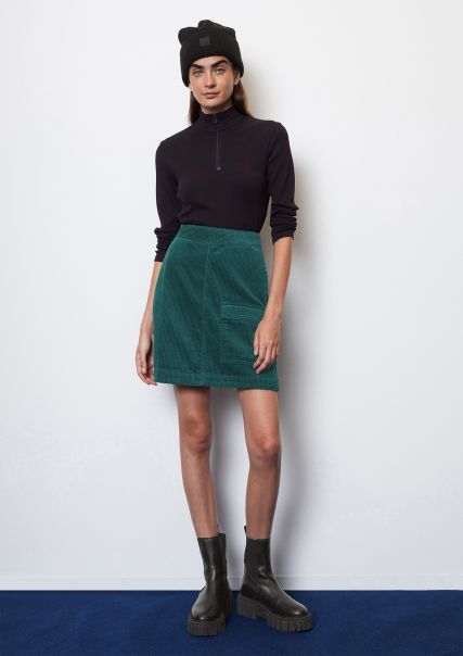 Skirts Discount Women Corduroy Mini Skirt From Organic Cotton Twilight Teal