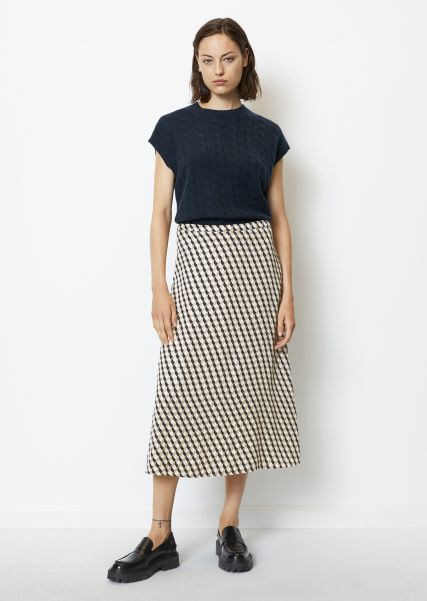 Skirts Versatile Multi Calf Length A Shape Skirt From Printed Viscose Twill Women