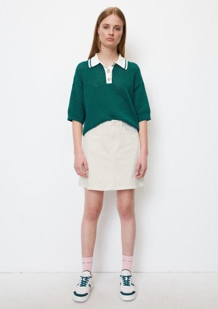 Five-Pocket Mini Skirt Made From Blended Organic Cotton Scandinavian White Skirts Women Fire Sale