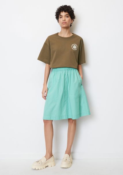 Women Skirts A-Line Skirt With An Elasticated Waist From Organic Cotton-Lyocell-Mix Sea Blue Free