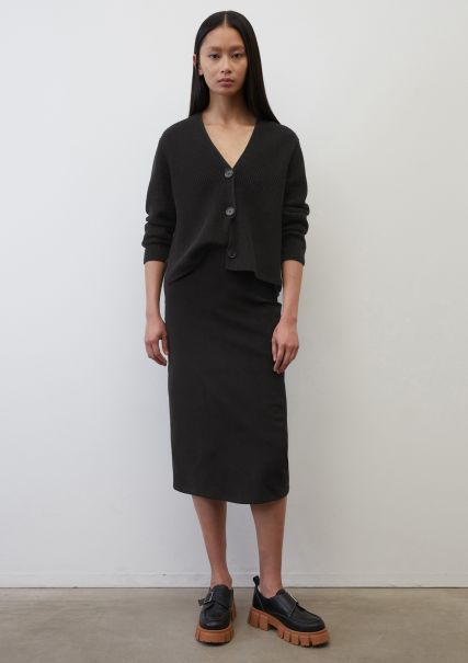 Skirts Affordable Women Jersey Midi Skirt In A Slim Fit Made Of Stretchy Interlock Jersey Black