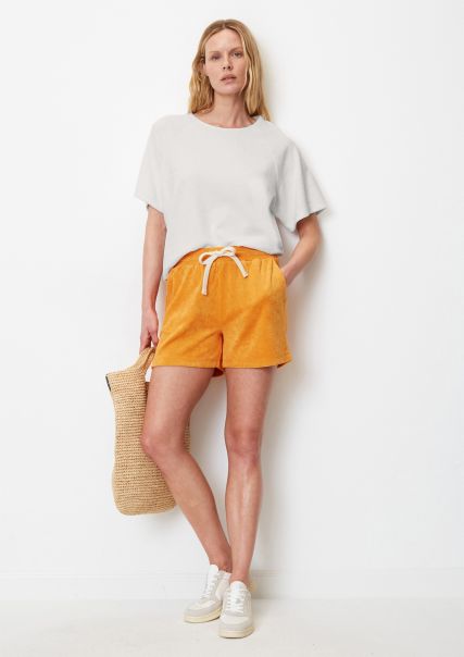 Shorts Trending Women Faded Marigold Terry Shorts In A Regular Fit Made From Blended Organic Cotton